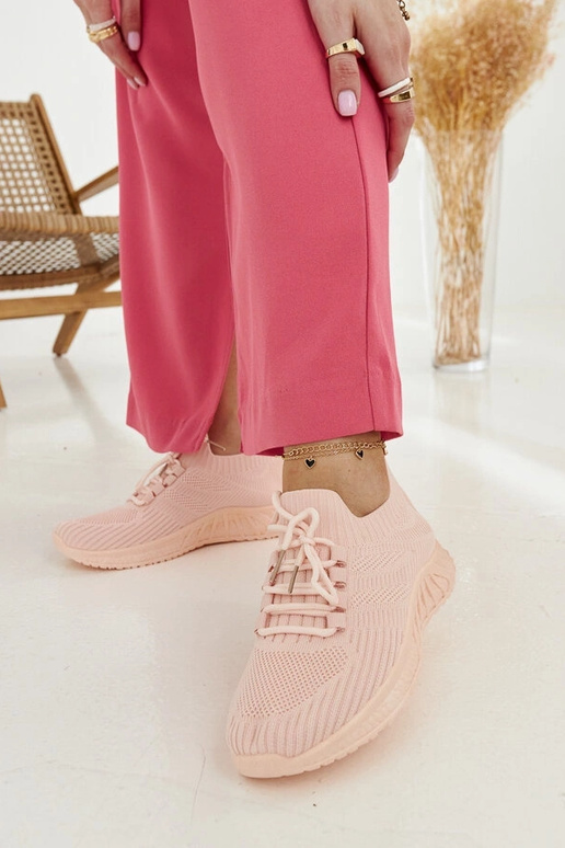 Ornella sneakers i pink stof