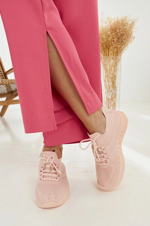 Ornella sneakers i pink stof