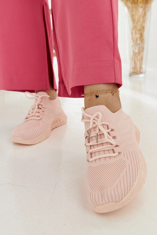 Ornella sneakers i pink stof