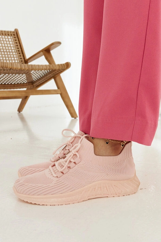 Ornella sneakers i pink stof