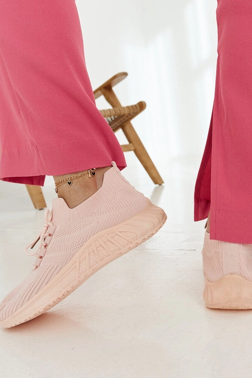 Ornella sneakers i pink stof