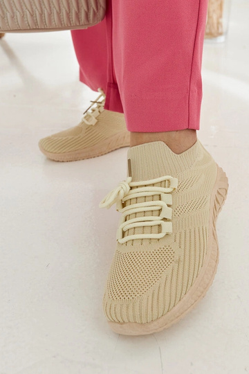 Beige stof sneakers Ornella