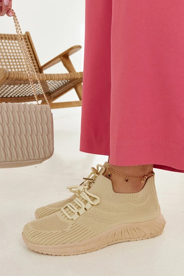 Beige stof sneakers Ornella 2