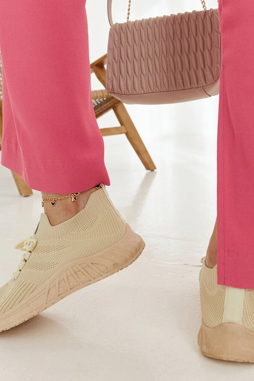 Beige stof sneakers Ornella