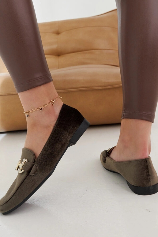 Fabrizia groene fluwelen mokassins... Fabrizia groene fluwelen mokassins...