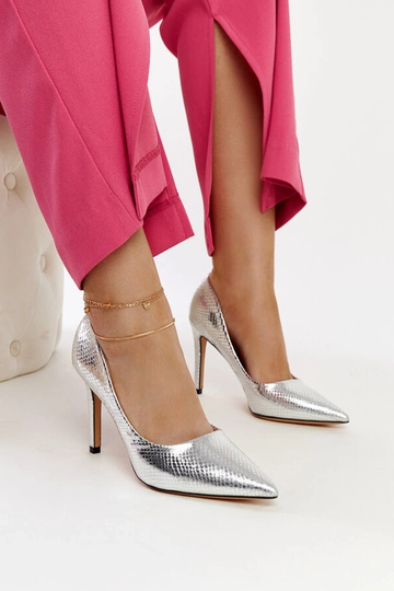 Zilveren gelakte pumps Wines