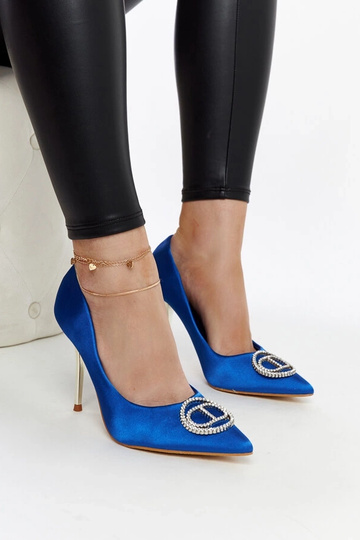 Blauwe pumps met zirconia's... 2