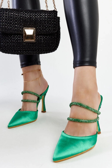 Grønne Raffaelina højhælede...