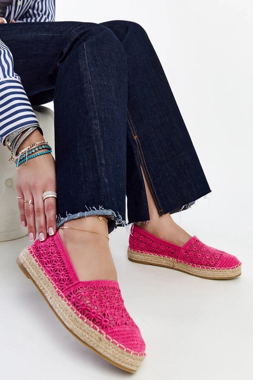 Samra Dark Pink Lace Espadrilles på...