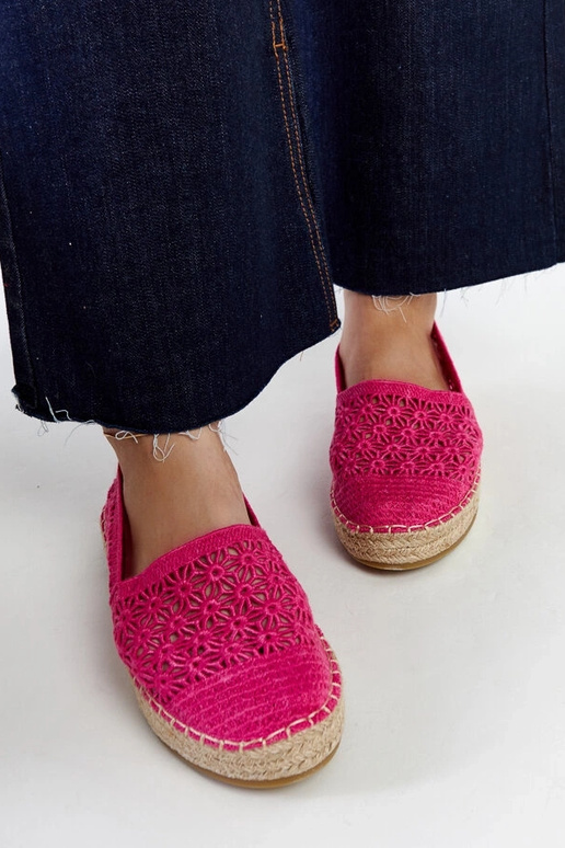 Samra Dark Pink Lace Espadrilles på...
