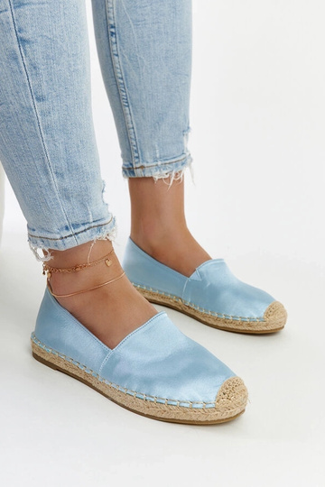 Caithlin Sky Blue Glitter Platform Espadrilles