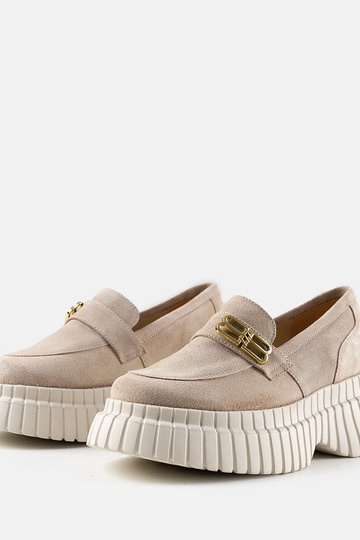 Beige suède veterschoenen...