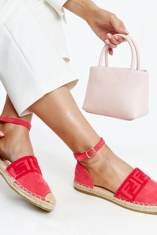 Mørke lyserøde espadriller med...