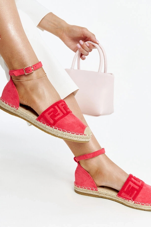 Mørke lyserøde espadriller med...