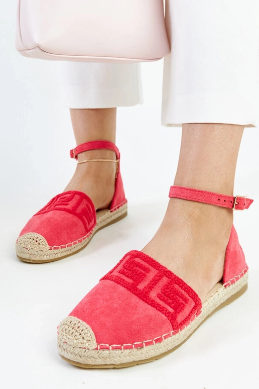 Mørke lyserøde espadriller med...