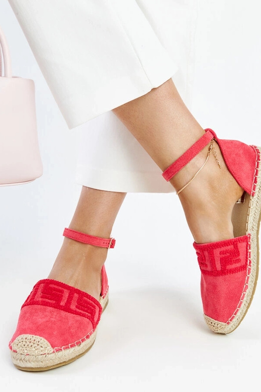 Mørke lyserøde espadriller med...