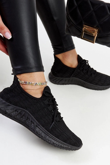 Zwarte stoffen sneakers Milena 2