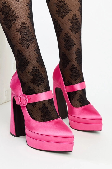 Mikes mørke pink højhælede pumps