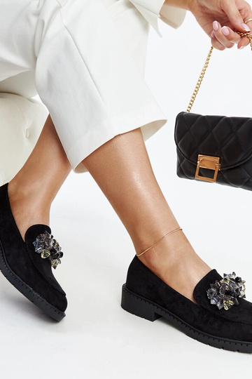Sort ruskind loafers med... 2