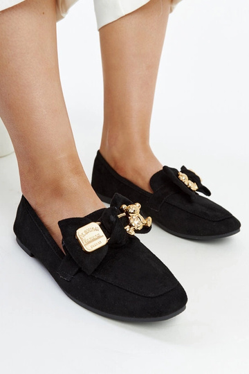 Sorte loafers med dekorativ sikkerhedsnål Kibra 2