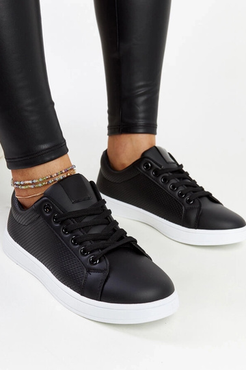 Sorte øko-læder sneakers Semret