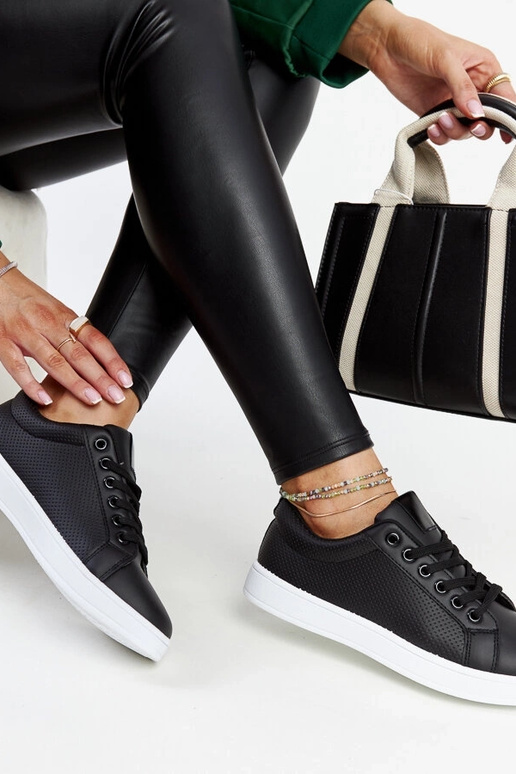 Sorte øko-læder sneakers Semret Sorte øko-læder sneakers Semret