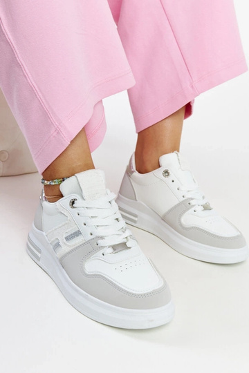 Hvide og grå Negisti platform sneakers
