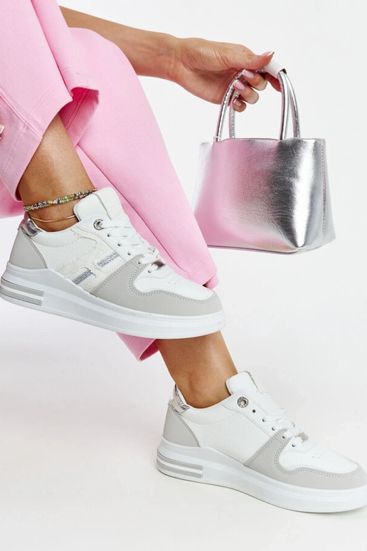 Hvide og grå Negisti platform sneakers