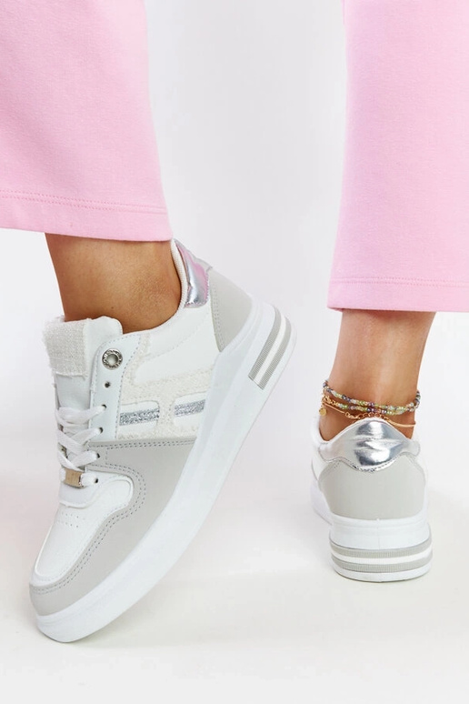 Hvide og grå Negisti platform sneakers