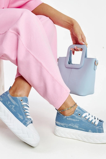 Blå høj platform sneakers... 2