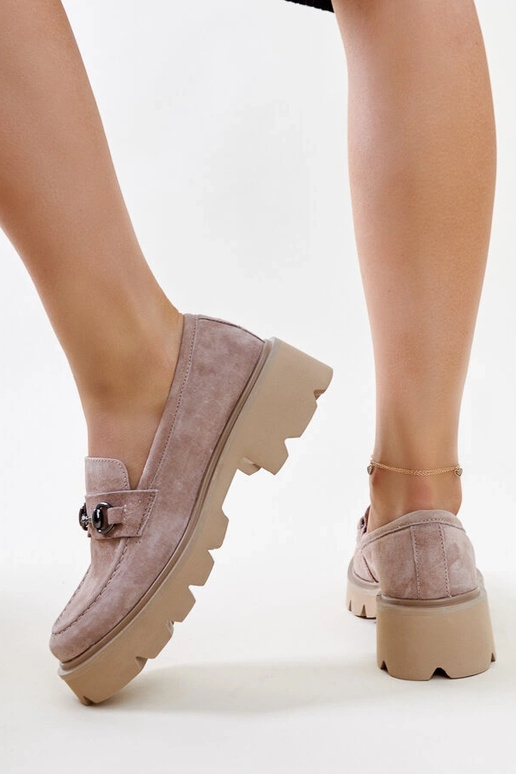 Beige leren mocassins Vinceza Beige leren mocassins Vinceza