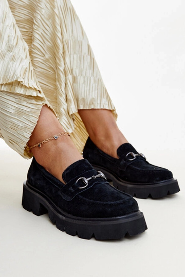 Zwarte leren mocassins Vinceza