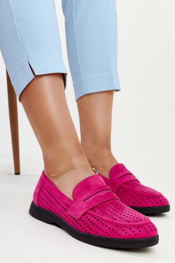 Vinceza Mørk Pink Suede Moccasins
