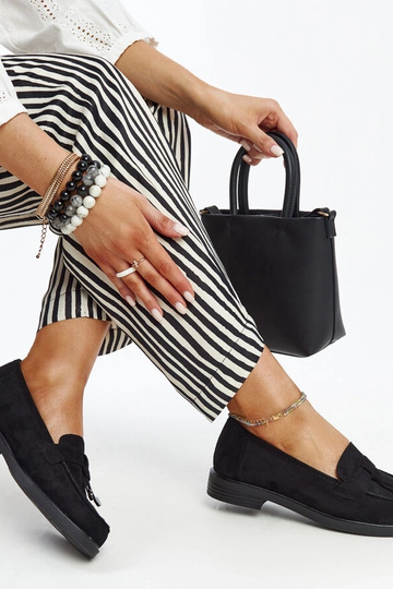 Sorte ruskind loafers fra Vinceza