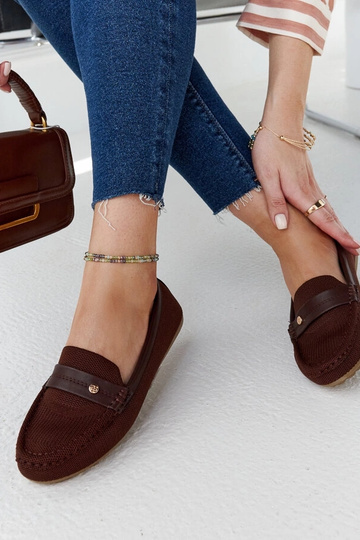 Fombio brune stof loafers 2