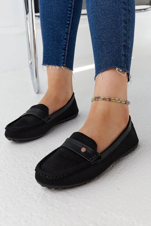 Fombio loafers i sort stof Fombio loafers i sort stof