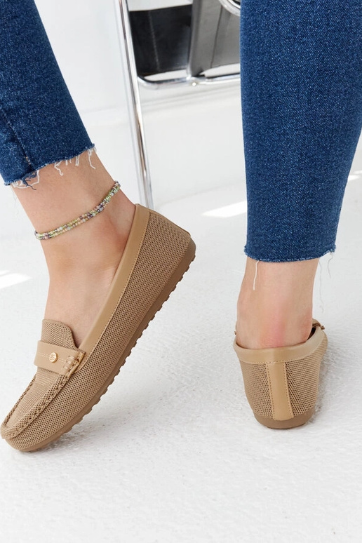 Beige stof mokkasiner Fombio Beige stof mokkasiner Fombio