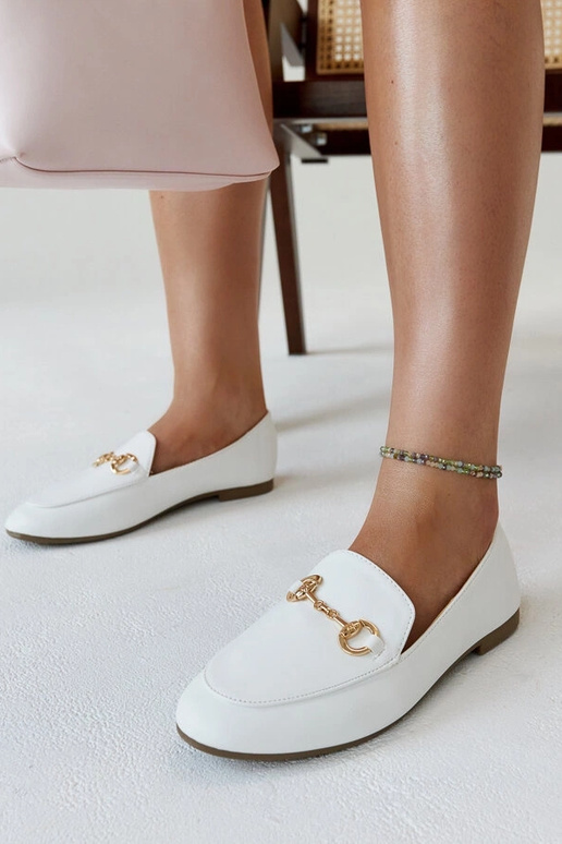 Hvide Erminia Spænde Mokkasiner Hvide Erminia Spænde Mokkasiner