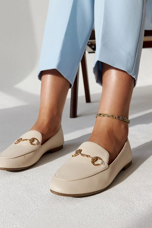 Beige mokkasiner med spænde Erminia Beige mokkasiner med spænde Erminia