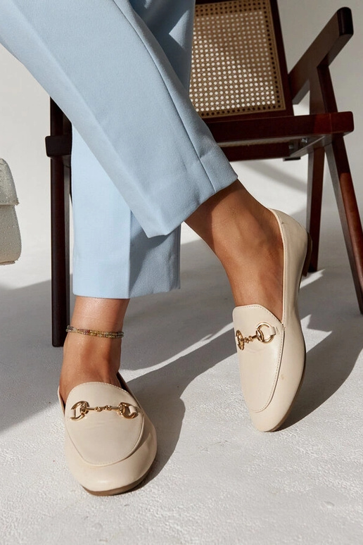 Beige mokkasiner med spænde Erminia Beige mokkasiner med spænde Erminia