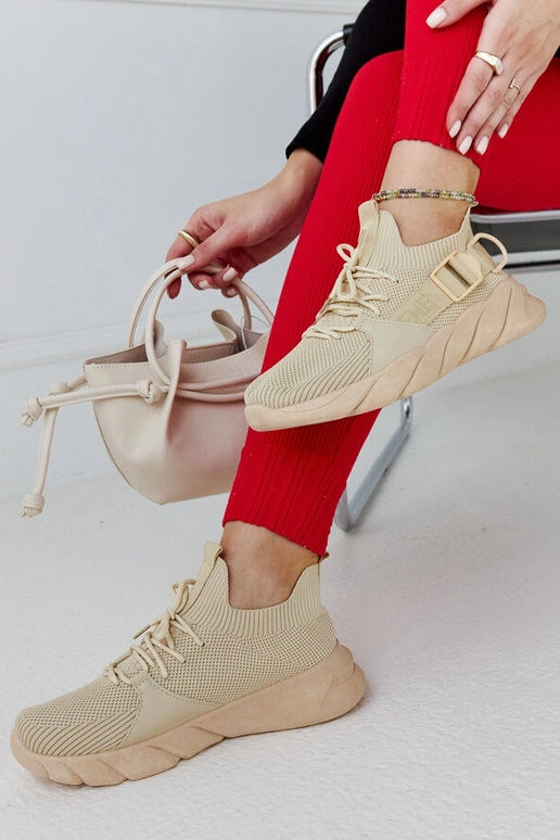 Beige lette sportssneakers Faruz