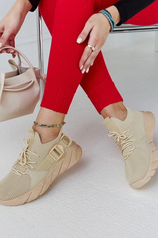 Beige lette sportssneakers Faruz