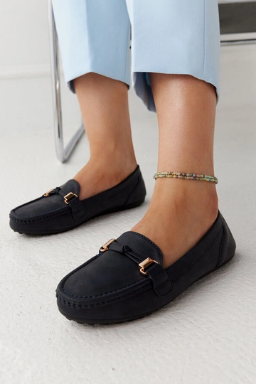 Marineblå Scafati loafers i...
