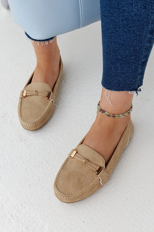 Beige Scafati loafers i mat finish Beige Scafati loafers i mat finish