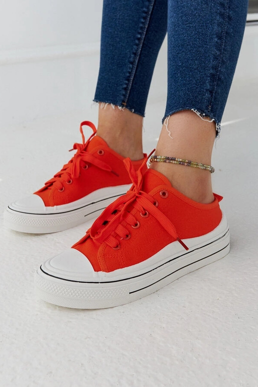 Orange Fiori Platform Sneakers Orange Fiori Platform Sneakers