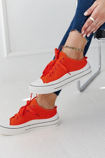 Orange Fiori Platform Sneakers 2