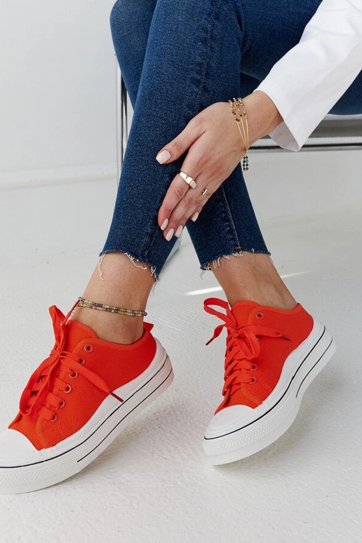 Orange Fiori Platform Sneakers Orange Fiori Platform Sneakers
