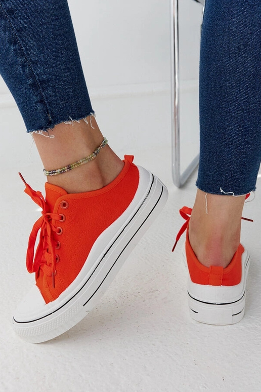 Orange Fiori Platform Sneakers Orange Fiori Platform Sneakers