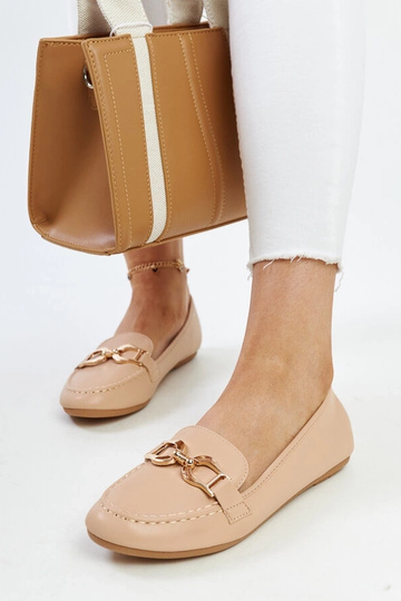 Beige mokkasiner med spænde Najla
