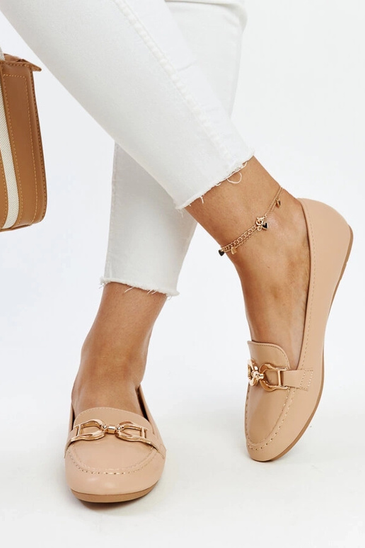 Beige mokkasiner med spænde Najla